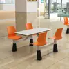 Conjunto Integrado de Mesa e Cadeira para Cantina Escolar Selecionado Rigorosamente Combinação de Mesa e Cadeiras de Quatro Lugares para Refeitório de Funcionários da Fábrica Área de Serviço de Alta Velocidade