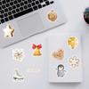 Pegatinas de grafiti navideño blanco estilo nórdico 50 transfronterizas pegatinas creativas navideñas pegatinas decorativas impermeables para vaso de agua