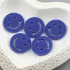 Colgante llavero de acrílico de color sólido de 24 mm con esmalte, plano, de doble cara con cara sonriente, accesorios de joyería hechos a mano DIY