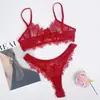 Lencería de encaje para pestañas de estilo francés de alta gama, pura seducción, para cruzar fronteras, femenina y seductora, minimiza los bustos grandes, conjunto de sujetador transparente