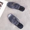 Moda de talle alto Antideslizante Engrosado Sandalias de verano para mujer de plástico cristal jalea transparentes de tacón medio para uso exterior