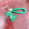 Llavero de Oso de Cristal de Dibujos Animados con Lazo de Cuerda Tejida, Colgante de Peluche de Oso, Regalo de Máquina de Garra de Centro Comercial, Regalo Pequeño con Código QR