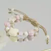 Pulsera de Cerámica Kapibala Jingdezhen Hilo de Mano con Perlas de Porcelana Cuerda de Mano Tejida con Cuentas Retro Cuerda de Mano para Pareja Estudiante Mujeres Venta al por Mayor