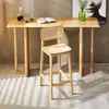 Taburete de Barra Nórdico Silla de Barra Moderna Simple de Piernas Altas Taburete para el Hogar Respaldo Mostrador Frontal Recepción Madera Maciza Ratán Silla de Barra