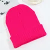 Gorro de Lã Grosso de Camada Dupla com Listras Grossas Estilo Japonês Cor Sólida Gola Canelada Simples Versátil Rua Estilo Tendência Gorro