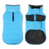 Casaco de Inverno Impermeável para Cachorro Jaqueta Quente de Fleece Reversível à Prova de Vento Gola Alta com Abertura para Guia Roupa de Exterior para Pet