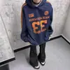 Moletom com Capuz Listrado Retro Americano Masculino Outono e Inverno Moletom Pesado Rígido Jaqueta Oversize para Casal