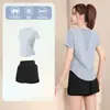 Camiseta Esportiva Solta para Mulheres, Malha Respirável Emagrecedora Casual para Corrida Yoga, Roupa Fitness Fina de Manga Curta para Primavera e Verão