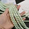 Accesorios de vestir de perlas de vidrio de alta gama de color verde fresco hechos a medida, cadenas para teléfono, collares, accesorios hechos a mano para DIY
