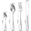 1010 Set de 4 Piezas de Cubiertos de Acero Inoxidable de una Sola Línea para Mesa, Tenedor y Cuchara, Cuchara de Postre para Hotel, Tenedor de Fruta, Set de Cubiertos Occidentales