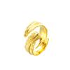 Set Duro Dorado 3D Pulsera de Apertura Pluma Secreta de Amor Anillo con Colgante de Pluma Arena Dorada Moneda Europea Juego de Tres Piezas