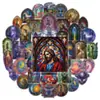 50 Piezas de Pegatinas Retro de Vidrieras de Iglesia, Pegatinas Impermeables Estilo Vidriera Gótica, Pegatinas para Maletas y Diarios al por Mayor