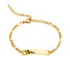 Pulseira de Corda de Cera Ajustável com Placa Curva Cravejada de Diamantes Novo Estilo Transfronteiriça Europeia e Americana com Placa Curva Gravada Aço Inoxidável Pulseira DIY de Ação de Graças