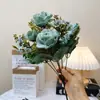 Margarita Rosa Simulada de Cabeza Única Decoración Floral para Exhibición en Casa Nueva Mesa de Comedor Gabinete de TV Entrada