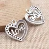 25x25mm 2.1g Plata Antigua Joyería Accesorios Aleación DIY Colgante Corazón de Amor