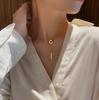 Collar de Interbloqueo Cuadrado Estilo Simple al por Mayor Transfronterizo Europeo y Americano Moda de Verano para Mujer Cadena en Forma de O Colgante Largo Gama Alta