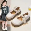 Zapatos de piel para niña, nueva colección primavera/otoño 2026, zapatos infantiles de moda, negro perla, zapatos sencillos para niña, zapatos para actuación escolar primaria