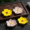 Soporte de Incienso de Flor de Cerámica Creativo Mini Quemador de Incienso Base para Incienso Soporte de Incienso para el Hogar y Viajes Sándalo Madera de Agarwood Pequeño Quemador de Incienso