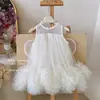 Nuevo Vestido de Verano para Niñas Estilo Coreano Moda Moda y Dulce Sin Mangas Ala Lentejuelas Princesa Vestido Vestido
