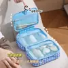 Bolsa de Tocador Plegable Popular Transfronteriza, Bolsa de Almacenamiento Partitionada de Gran Capacidad, Bolsa de Cosméticos de Aspecto Elegante, Bolsa de Viaje Portátil