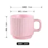Caneca Cerâmica Listrada Simples Macaron Estilo Ins Caneca de Café Lembrança Caneca Promocional Atacado Dropshipping