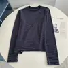 Camiseta Base de Manga Larga a Rayas Bloque de Color Estilo Retro, Gruesa y Ajustada, Nuevo Top de Primavera Estilo Americano para Mujer