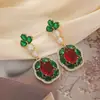 Brincos de Estilo Pastoral de Luxo Leve Brincos de Pétalas Cor Dopamina de Verão Brincos de Flor com Diamantes Coloridos Doces Transfronteiriços para Mulheres
