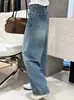 Jeans de cintura alta e perna larga para mulheres, novo estilo primavera e outono 2026, calças retas soltas, emagrecimento, com caimento, calças compridas até o chão