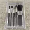 Conjunto de 5 Pincéis de Maquiagem Caixa Espelhada, Pincel de Maquiagem Portátil, Pincel para Blush, Pincel para Pó, Pincel para Sombra, Pincel para Lábios, Ferramenta de Beleza