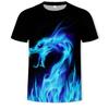 Estilo de moda de verano 2020 Camiseta de hombre Flame impresión digital 3D manga corta venta directa de fábrica