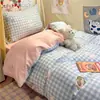 Juego de Ropa de Cama Tres Piezas para Dormitorio Estudiantil de Algodón Puro, 100% Algodón, Adecuado para Dormir Desnudo, Juego de Cuatro Piezas para Cama Individual/Doble