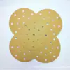 Lixa Amarela para Lixamento a Seco, 6 Polegadas, 15 Furos, Disco de Lixa Redondo Flocado para Polimento Automotivo, Fabricante de Almofada de Lixa Amarela Redonda