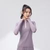 Ropa de Fitness de Media Cremallera para Mujer Otoño e Invierno Cálida Elástica Secado Rápido Ajustada Ropa Deportiva Running Yoga Culturismo Top Casual