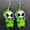 Pendientes Acrílicos Navideños Europeos y Americanos Transfronterizos Noche de Halloween Terror Película de Horror Personajes de Dibujos Animados Pendientes Asimétricos