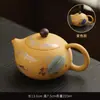 Tetera de Arcilla Morada con Segmento Dorado para Uso Doméstico, Olla Xishi, Olla para Conservar la Salud, Juego de Té Kung Fu Fengming, Tetera que Cambia de Color Sensible al Calor