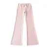 Pantalones Acampanados de Cintura Alta con Cordón Estilo Perezoso Pantalones Casuales Otoño Nuevos Versátiles Ajustados Yoga Deporte Pantalones Largos para Mujer