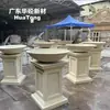 Pedestal para Vaso Quadrado de GRC Pátio de Villa Plantas Verdes Base de Canteiro Componente Decorativo Integrado Externo Personalização
