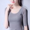 Camiseta de Manga Media para Mujer 2025 Nuevo Estilo para Mujer Talla Grande Cuello Redondo Malla Manga Media con Diseño Ajustado a la Cintura Top de Malla de Manga Media