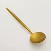 Cuchara de mesa portuguesa de acero inoxidable Cuchara para comer en casa Cuchara multiusos para restaurante Cuchara para postre y pastel Cuchara de cabeza redonda