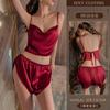 Yiyue lingerie sexy camisola sexy com alças, pijama fino de cetim de alta qualidade, uniforme feminino com peito pequeno 8816