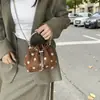 Nova bolsa de ombro única tipo balde para mulheres, corrente, plissada, com cordão, para o trabalho, popular este ano, elegante, 2026, bolsa transversal versátil