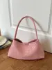 Bolso de Mano de Verano Nuevo Tejido de Alta Calidad, Gran Capacidad, Bolso de Hombro de Moda Perezosa Estilo Francés, Bolso de Axila