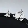 Colgante de elefante con flor de plata de ley S925, hecho a mano en Tailandia, con cuentas de cuerda, accesorios de plata