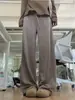 Cintura ancha, capa de aire, fibra de cobre-alúmina, colección otoño 2026, mismo estilo que en Xiaohongshu, corte holgado, adelgazante, pantalones deportivos de pierna recta