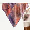 2026 Nuevo Primavera, Otoño, Invierno Cálido Bufanda Cuadrada de 90cm Bufanda Floral Estilo Coreano Calentador de Cuello de Terciopelo Chal para Mujer