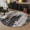 Alfombra Redonda Retro para Sala de Estar, Alfombrilla para Mesa de Centro de Sofá de Alta Gama, Alfombrilla para Pies de Silla de Ordenador, Alfombrilla de Piso para Dormitorio Estilo Japonés