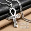 Colgante de collar de acero inoxidable para hombre con forma de cruz, joyería de ángel, artículo de moda de venta caliente transfronteriza