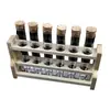 Soporte de Tubos de Ensayo de Madera para Comparación 10 25 50 100ml 6 Agujeros 12 Agujeros Soporte de Tubos de Ensayo de Vidrio con Tapón