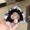 Lujo Ligero Retro Borde de Tinta Perla Goma para el Pelo Intestino Pequeño Cuerda para el Pelo de Goma Versátil Diaria Simple Cuerda para la Cabeza Duradera Alta Elasticidad