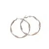 Nuevos Pendientes de Aro Plateados Retorcidos para Mujer, Nicho, Sencillos, de Alta Gama, Pendientes de Lujo Ligero con Temperamento Único y Versátiles Accesorios para Orejas